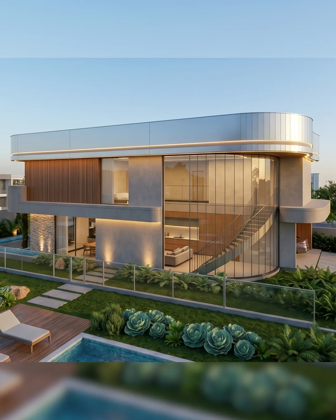 Residência alto padrão vigas curvas — Rio Verde